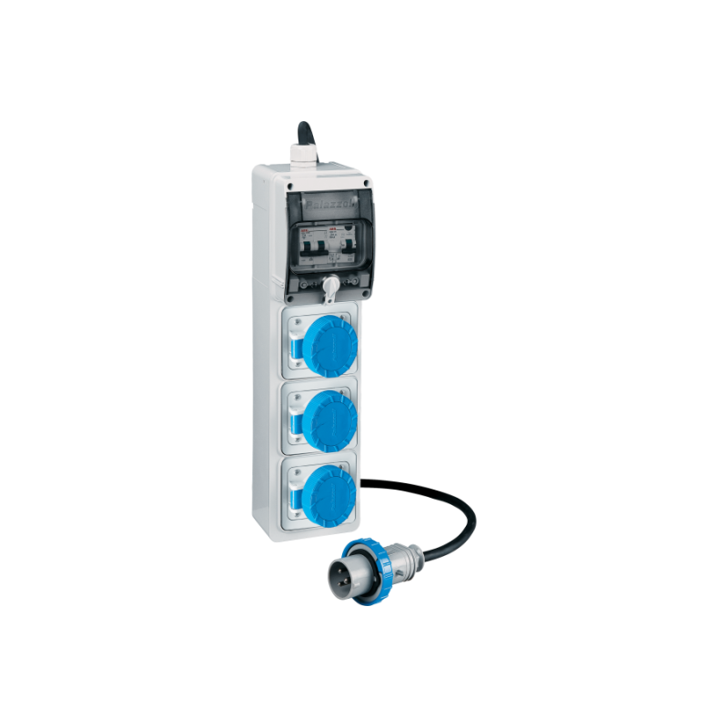 Quadro mobile precablato a 3 prese fisse interbloccate Palazzoli 670030