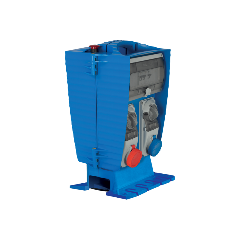 Quadro stagno da cantiere precablato a 4 prese interbloccate Palazzoli 644102