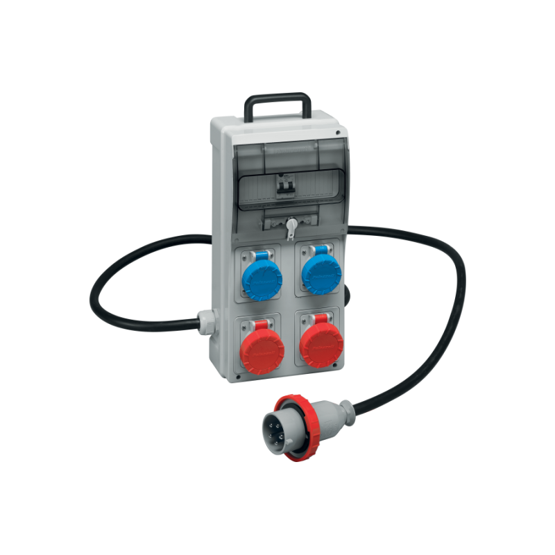 Quadro mobile precablato a 4 prese fisse interbloccate Palazzoli 670040