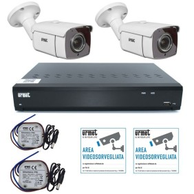 Kit Videosorveglianza AHD 5M 4 canali con 2 telecamere Urmet 1097/814