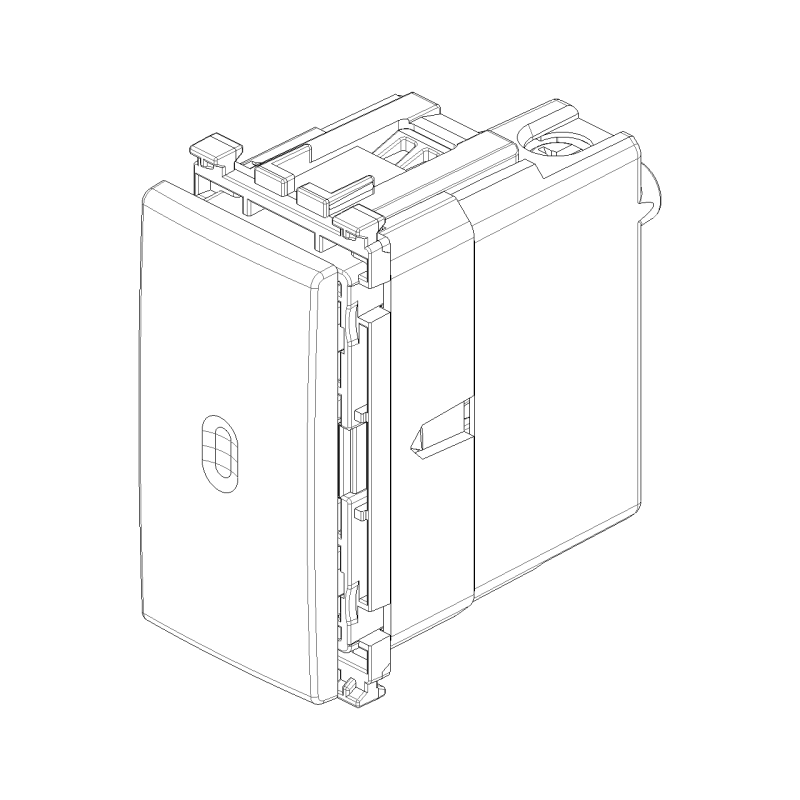 Interruttore unipolare illuminabile Arkè 10A grigio VIMAR 19100 Laterale