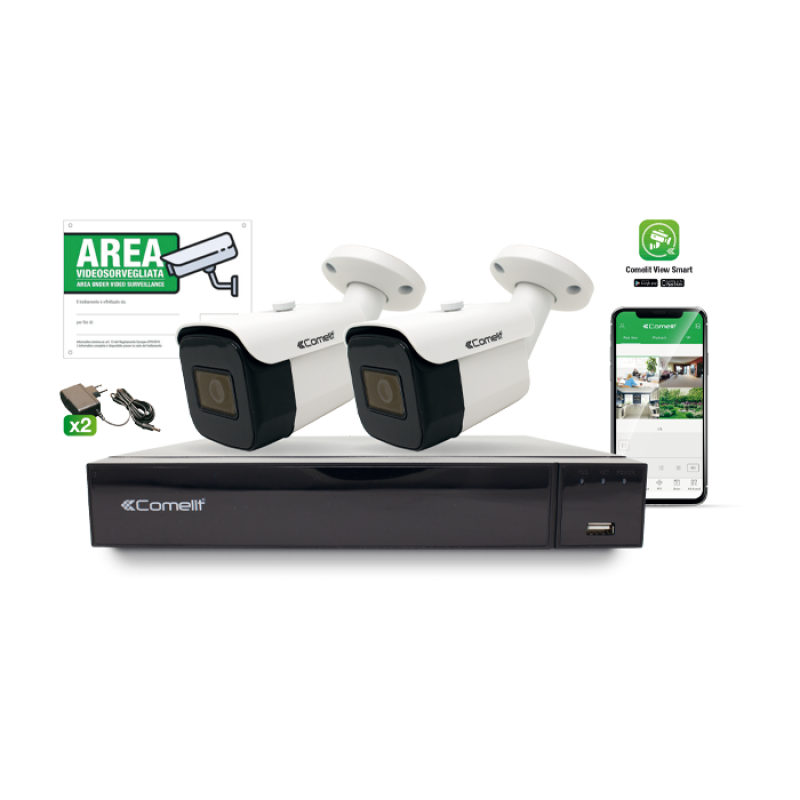 Kit di videosorveglianza AHD 5MP 4 canali Comelit AHKIT004S05A