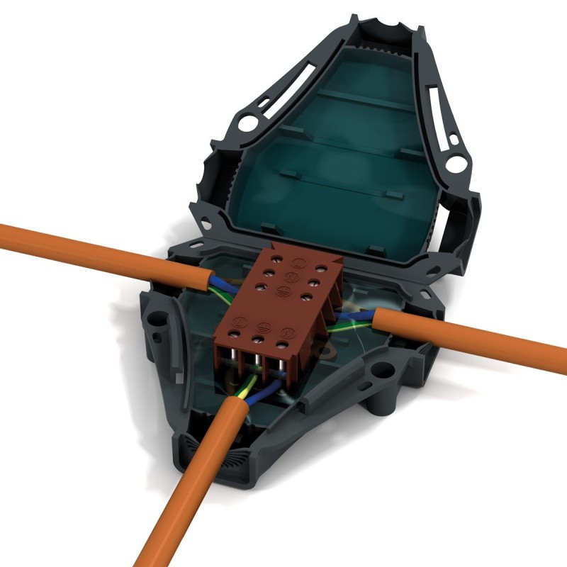 Giunto in gel a T 3x1/2.5mm per connessione tripolare EVO 01D Etelec EV201D Open