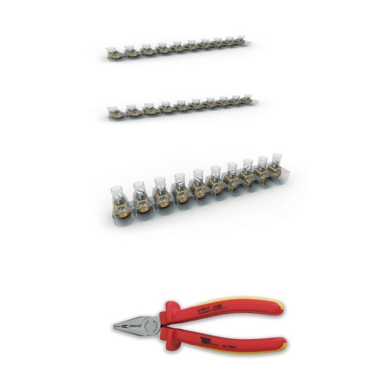 Kit morsetti a cappuccio 2.5-4-6mm 60 pezzi con pinza omaggio Etelec KT1067