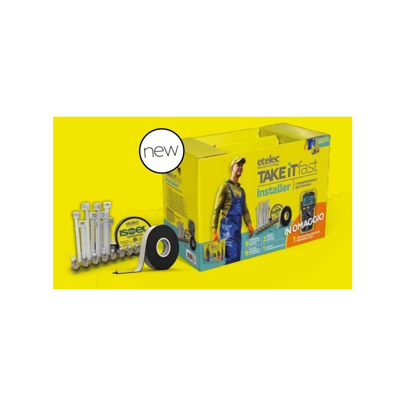 Kit fascette + nastro + morsetti con multimetro omaggio Etelec KT1081