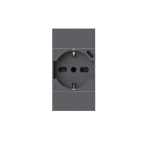 Presa P40 con USB C adatta a BTicino Living Now Nero 4BOX 4B.KG.P40.USB
