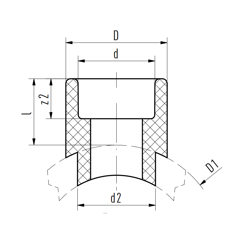 Riferimento dimensioni Giunto a sella verde 40x20mm per sistemi Aquatherm 1030040001
