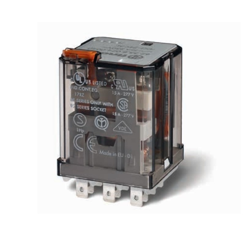 Relè di potenza ad innesto su zoccolo 3 contatti 16A 230V AC Finder 62338230