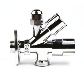 Rubinetto a doppia uscita a vitone 3/4" 3/8" 1/2" Luxor 70402102CC