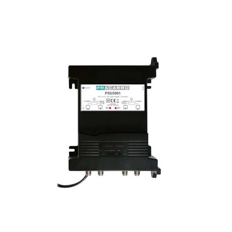 Alimentatore 18V 3A con 2 inseritori DC bilanciati Fracarro PSU3001