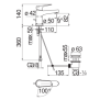 Riferimento dimensioni Miscelatore lavabo con scarico 5 litri al minuto Nobili Carlo BSH101118/1CR