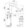 Riferimento dimensioni Miscelatore lavabo con scarico con attacco 1 1/4" Nobili Carlo RY00118/2CR