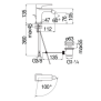 Riferimento dimensioni Miscelatore lavabo con scarico 1 1/4" Eco Nobili Carlo SEE124119/1CR