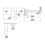 Riferimento dimensioni Miscelatore lavabo a parete con bocca lunga Nobili Carlo SE124198/1CR