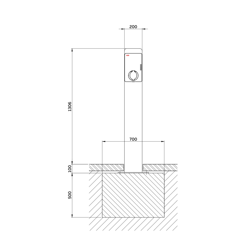 Piedistallo per Stazione di ricarica Auto Elettriche ABB 6AGC085345