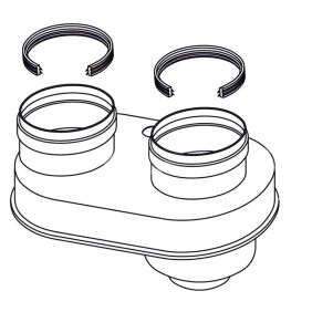 Sdoppiatore aria fumi per scaldabagni diametro 80/80 Rinnai FOT-HX080-008
