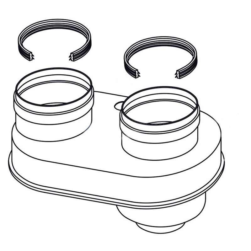 Sdoppiatore aria fumi per scaldabagni diametro 80/80 Rinnai FOT-HX080-008