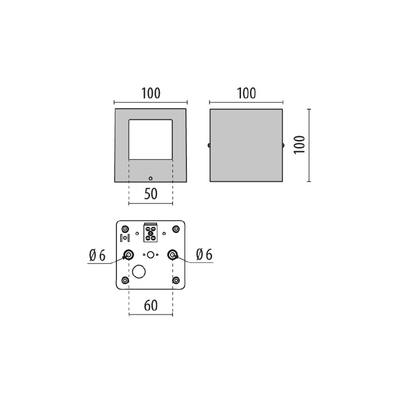 Riferimento dimensioni Applique Led da parete Quasar 10 2WB 6W 3000K Prisma 303360