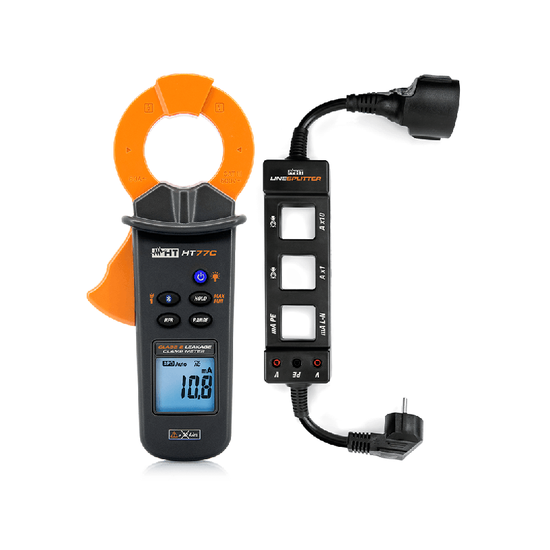 Pinza amperometrica AC per correnti di dispersione 10μA-60A con Linesplitter HT77C HT HP77CPRO