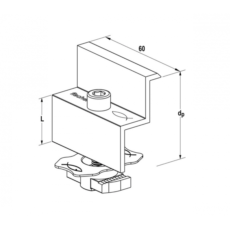 Morsetto Finale in Alluminio per Fotovoltaico con Cornice Fischer PM F30