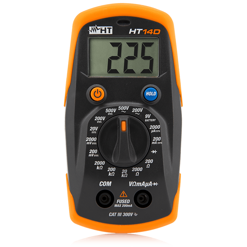 Multimetro digitale tascabile Tensione AC/DC 500V corrente DC 200mA HT14D HT HR00014D