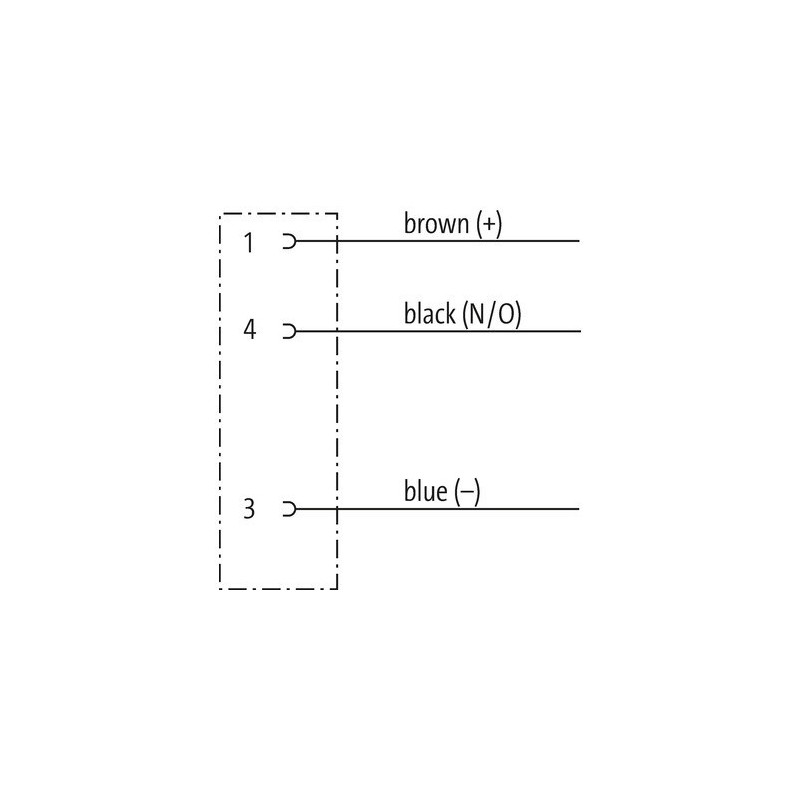 Schema elettrico Connettore M8 3 poli femmina 3x0.25mmq lungo 5 metri Murr Elektronik 7000080416100500