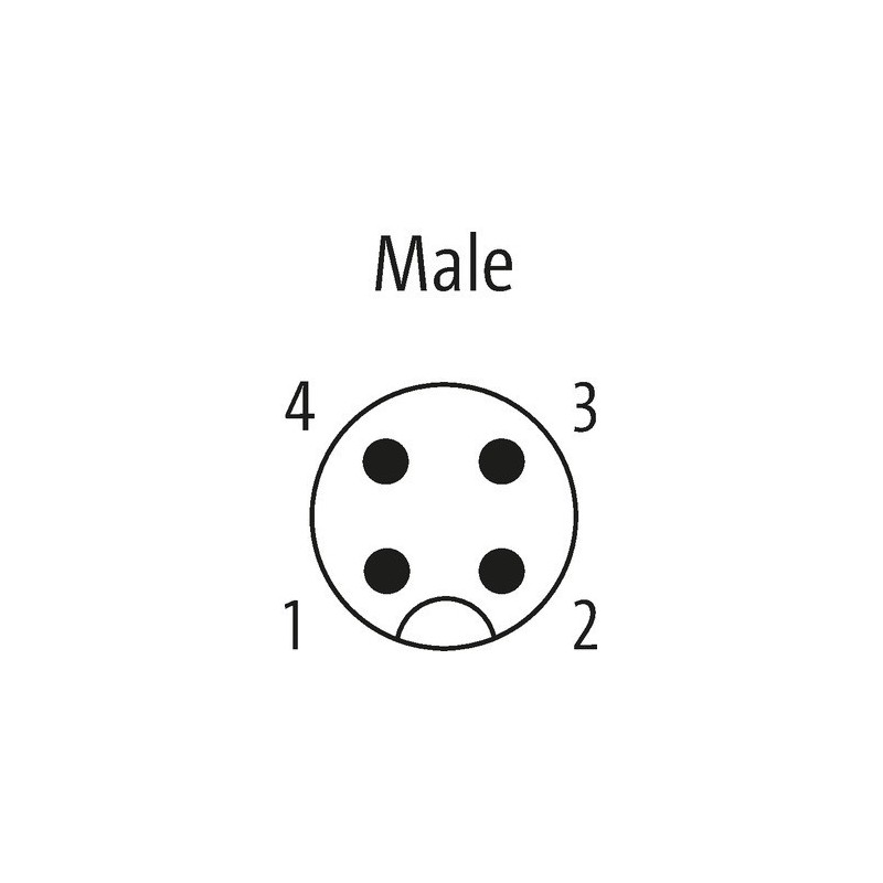 Struttura interna Connettore M12 4 poli Maschio 4x0.75mmq Murr Elektronik 7000127010000000