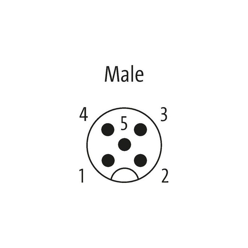 Struttura interna Connettore M12 5 poli Maschio 5x0.75mmq Murr Elektronik 7000127210000000