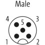 Struttura interna Connettore M12 5 poli Maschio 5x0.75mmq curva a 90 gradi Murr Elektronik 7000128810000000