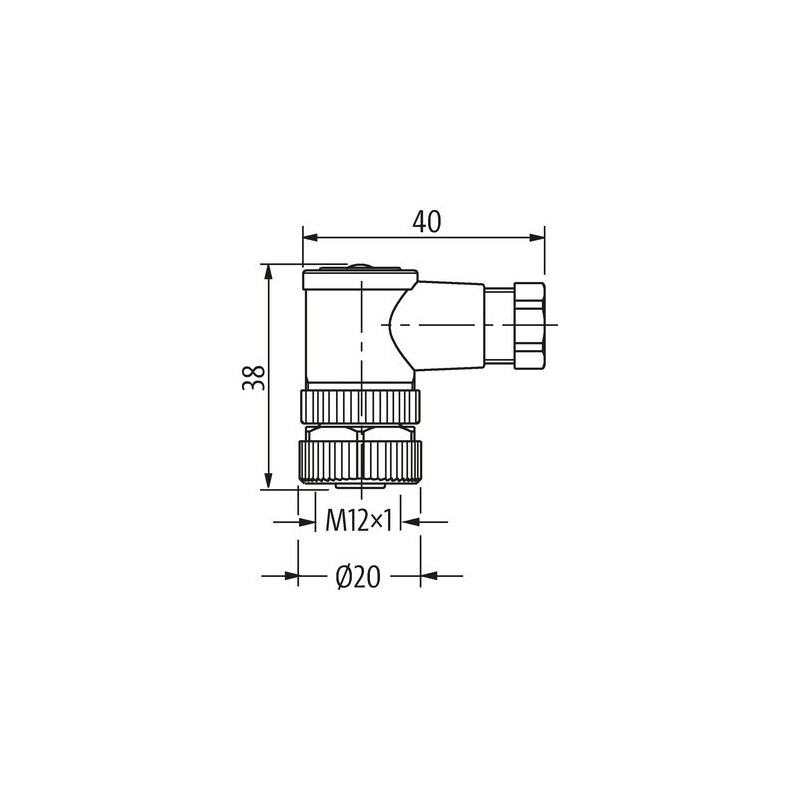 Connettore M12 4 poli Femmina 4x0.75mmq curva a 90 gradi Murr Elektronik