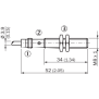 Disegno Sensore di prossimità induttivo con cavo di 2 metri M8 Sick 1040840