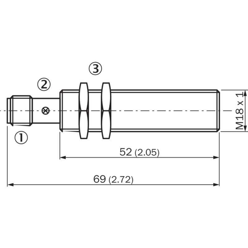 Disegno Sensore di prossimità induttivo connettore M12 4 pin Sick 1040934