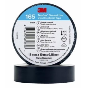 Nastro isolante in vinile Nero 15mmx10m TEMFLEX 165 3M 7100184723