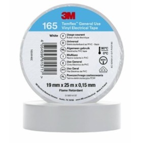 Nastro Isolante in vinile Bianco 19mm x 25m TEMFLEX 165 3M 7100184818
