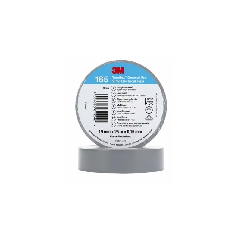 Nastro Isolante in vinile Grigio 19mm x 25m TEMFLEX 165 3M 7100184814