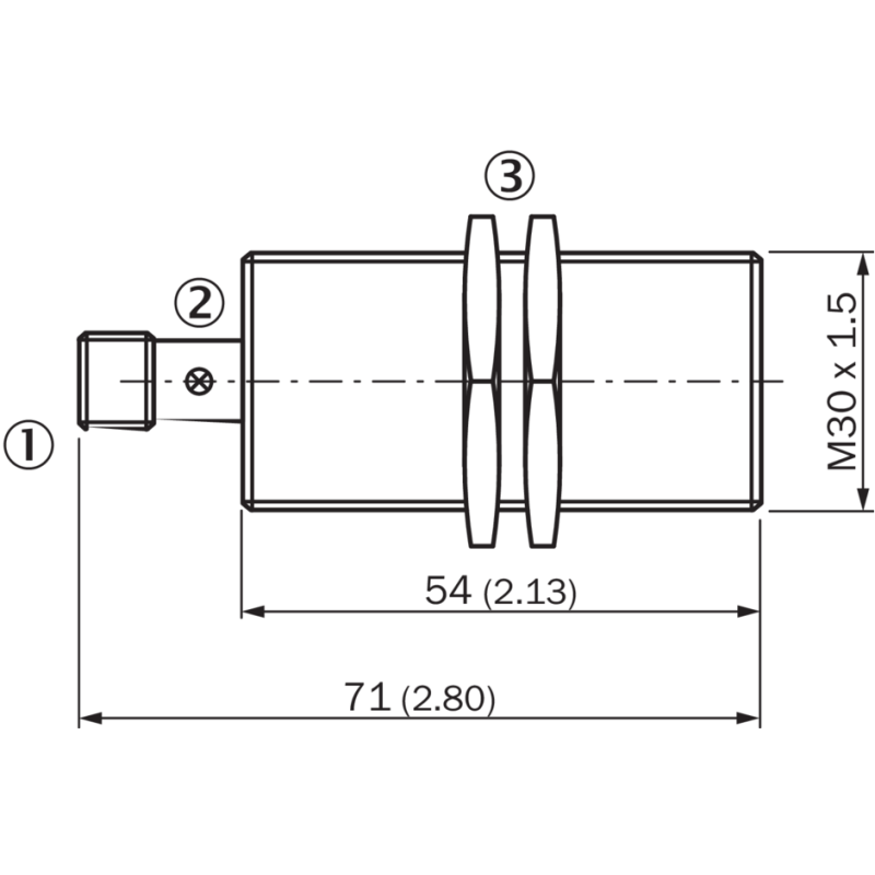 Disegno Sensore di prossimità induttivo connettore M12 4 pin Sick 1041006