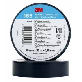 Nastro Isolante adesivo in vinile Nero 25mm x 25m TEMFLEX 165 3M 7100184820