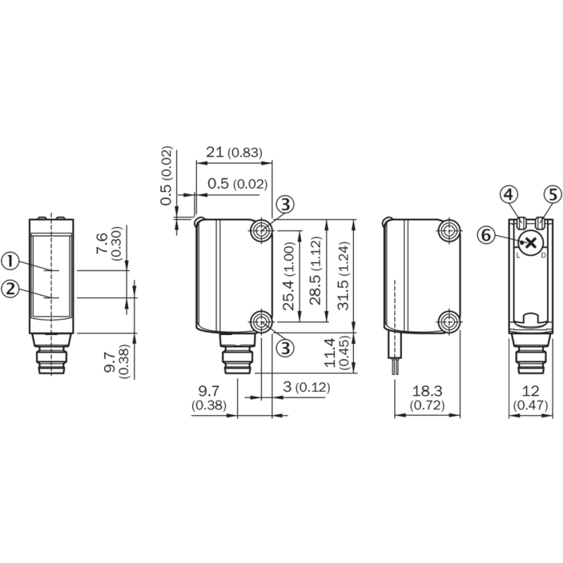 Dimensioni Sensori fotoelettrici a sbarramento fino a 10 metri GSE6-P4111 Sick 1052446