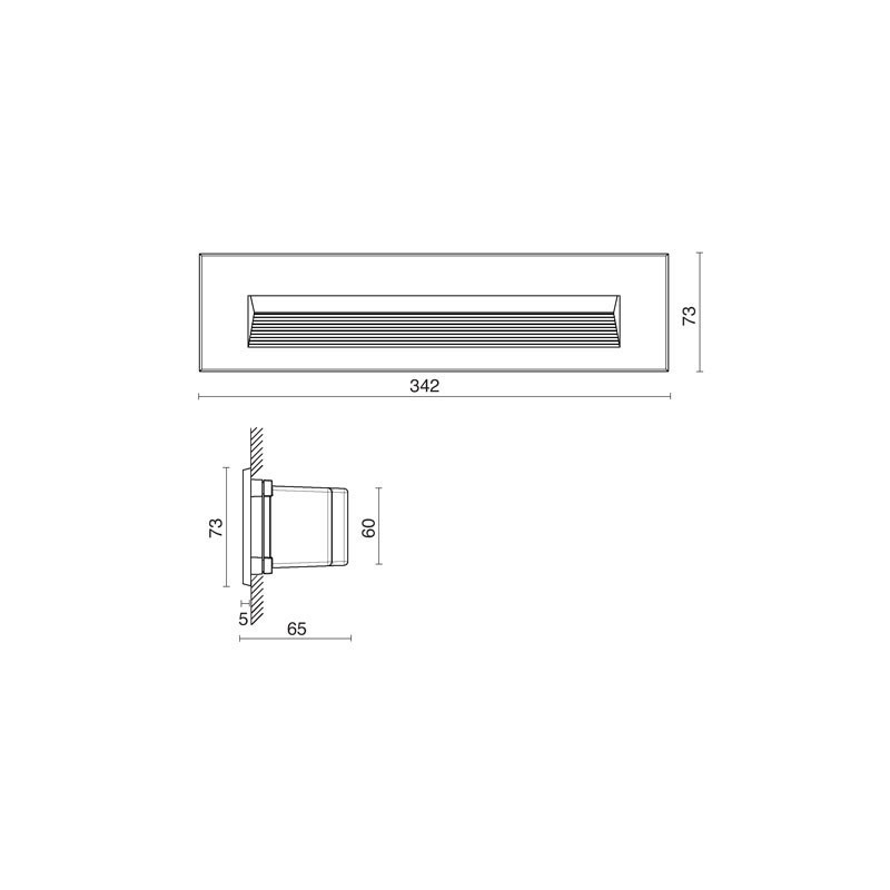 Segnapasso LED 3000K Nero ad incasso per esterni NEW GREEN XL 9.5W SIDE E5876-LBC Misure