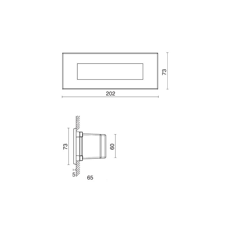 Segnapasso LED 3000K Grigio ad incasso per esterni NEW GREEN M 6W SIDE E5886-LBC Misure