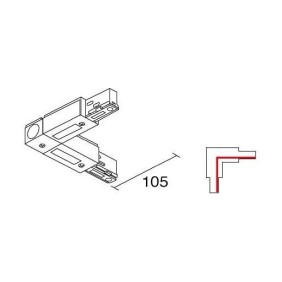 Congiunzione angolare a 90 gradi Bianca per Binari SITRACK 380V 16A SIDE 990271