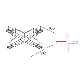 Congiunzione a X Bianca 380V 16A per Binari SITRACK SIDE 990311