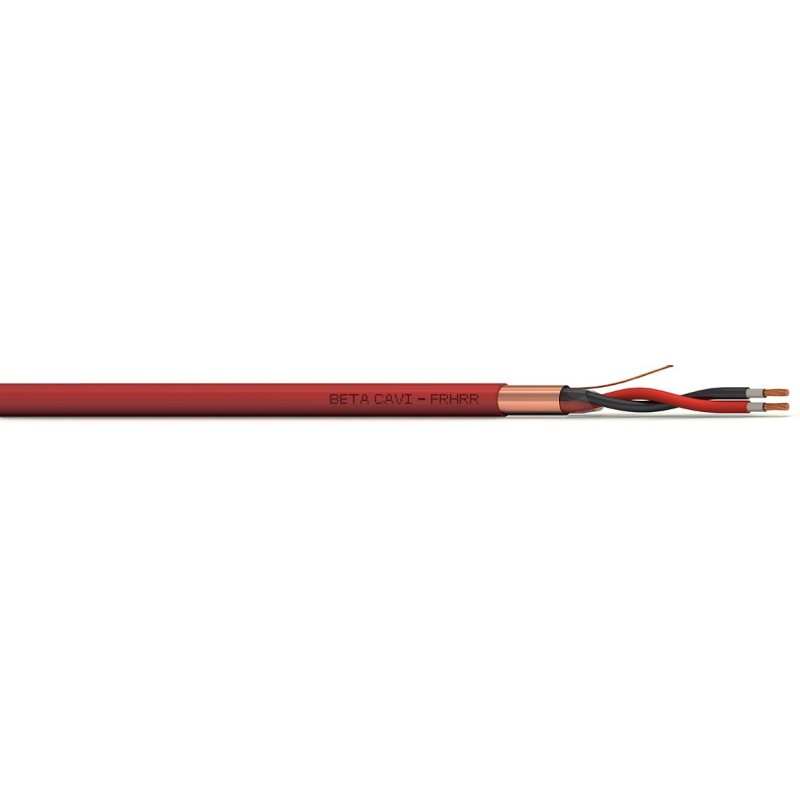 Cavo di trasmissione resistente al fuoco LSZH Rosso 2x1 PH120 7.30mm 500Mt BETA CAVI FRHRR2100WR500