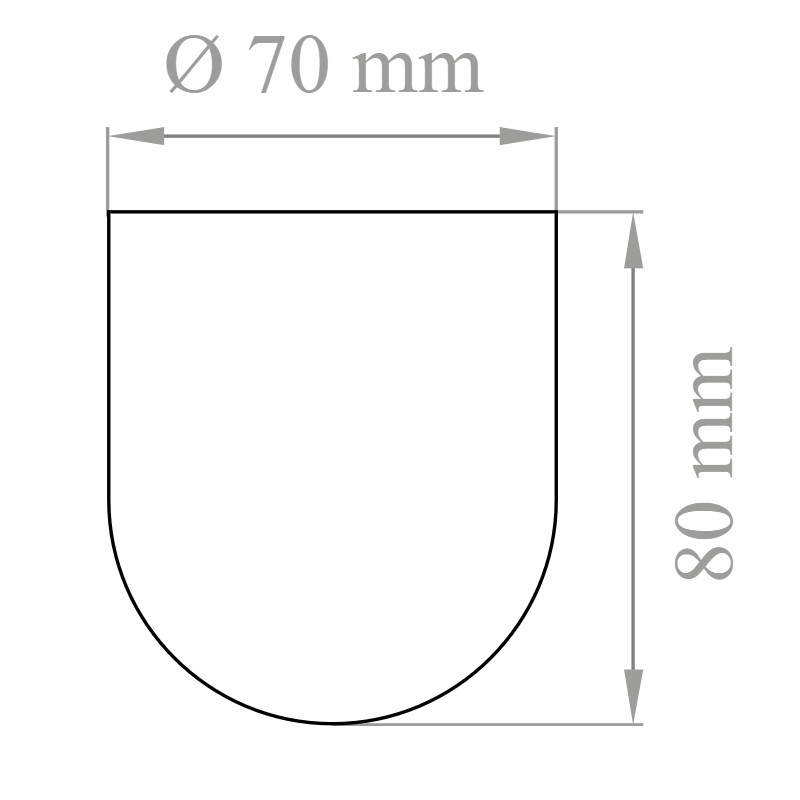 Dimensioni Rosone termoplastico per sospensioni con diametro 70mm Nero Lampo N702NE