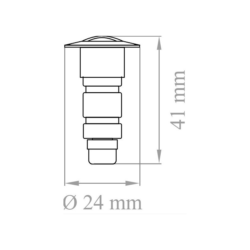 Faretto ad incasso Argento con palpebra LED 6400K 1W 350mA IP66 LAMPO EYELED/SI/BF Misure