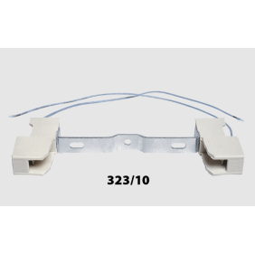 Coppia portalampada in ceramica con attacco R7S 118 su staffa Lampo 323/10