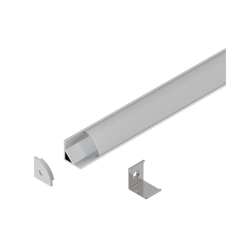 Profilo ad angolo H16 anodizzato naturale 2 metri Novalux 105408.96