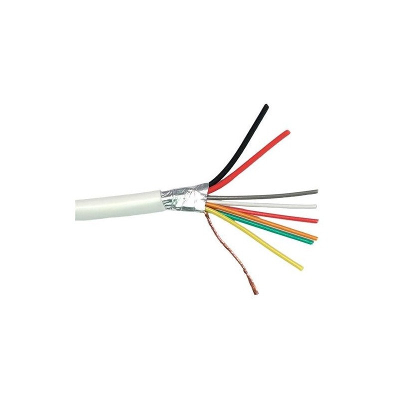 Cavo bianco schermato in rame e PVC per sistemi di allarme 2x00.50+4x0.22 500Mt MICRO TEK AU25042500