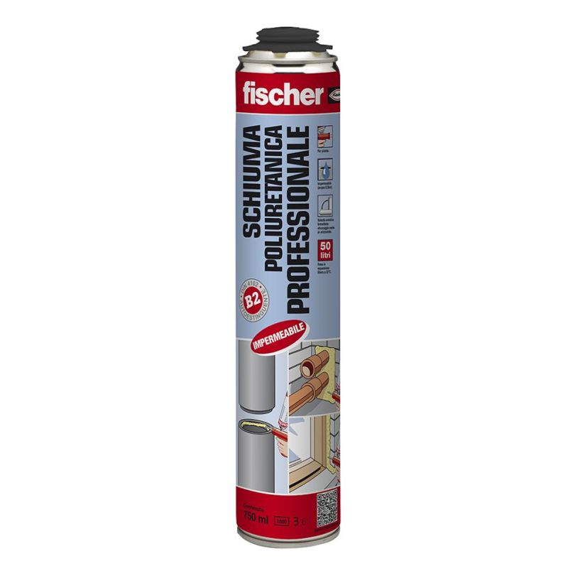 Schiuma poliuretanica professionale 750ml per pistola Fischer 00009292