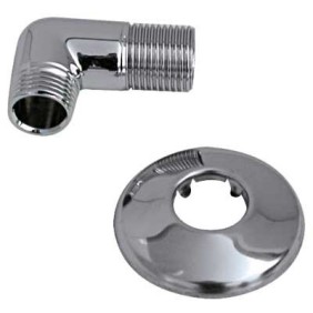 Curva doccia con rosone in ottone 1/2x1/2 02524